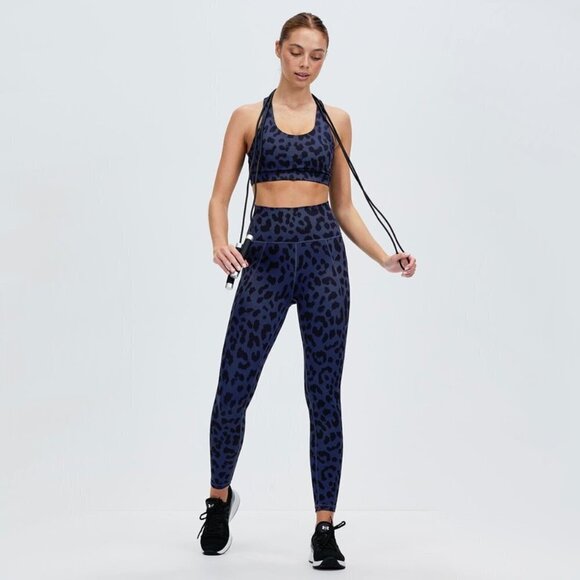 NWT All Fenix black & white polka dot racerback sports bra & 7/8 legging set, XS - Picture 8 of 16